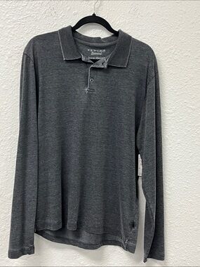 Lucky Brand Men's Long Sleeve Polo - Charcoal #1245